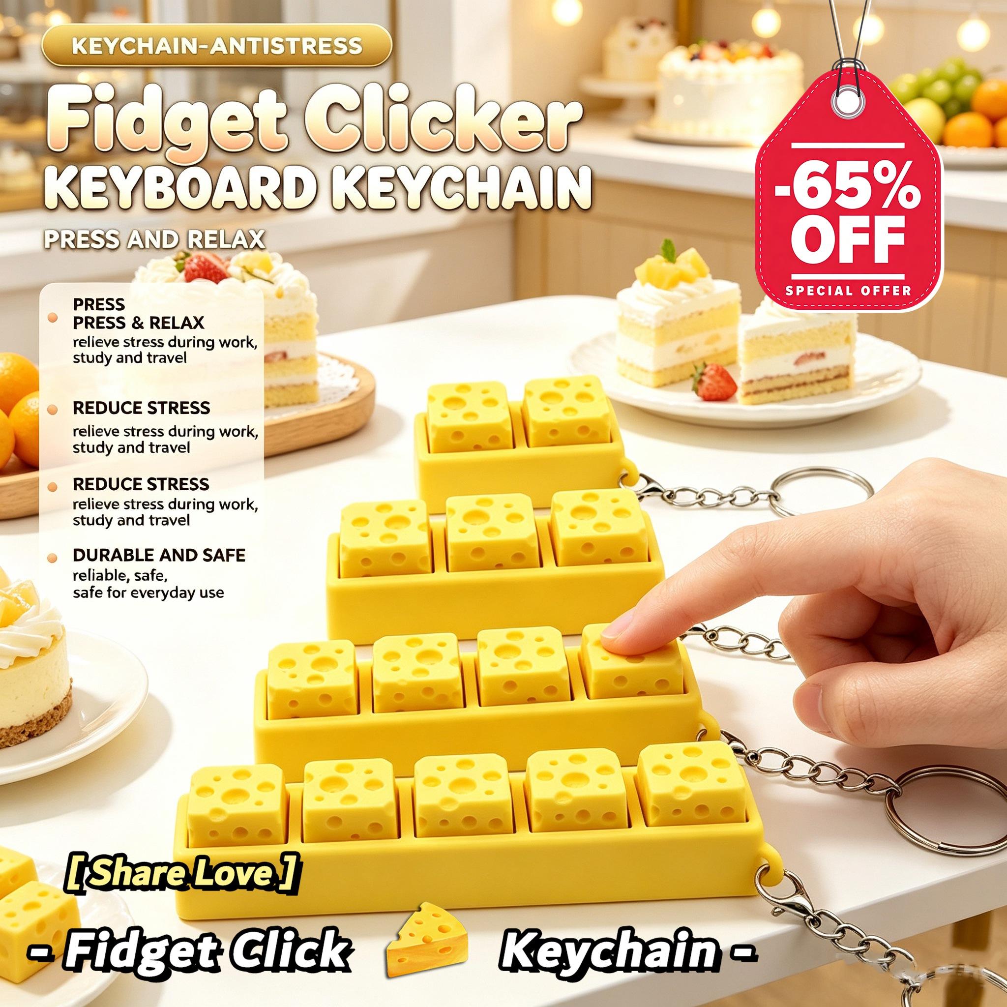 3D Printing Stainless Steel - 3D Printed Cheese Keychain Keyboard Clicker