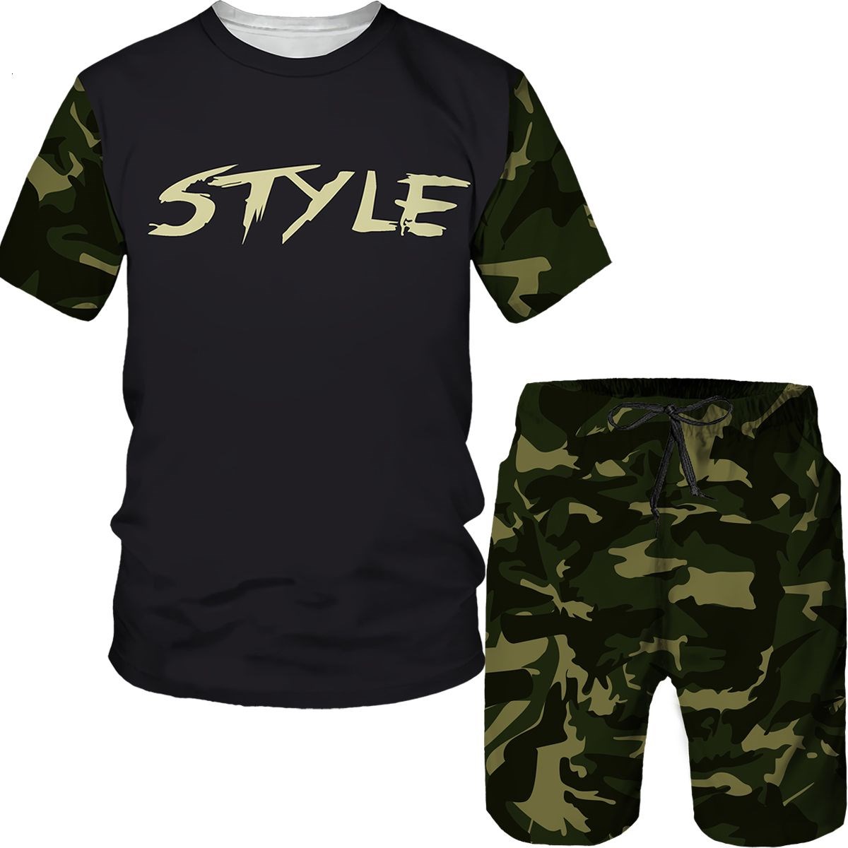 3D Printing Jersey - Camouflage Men's Suits Camo 3D Print