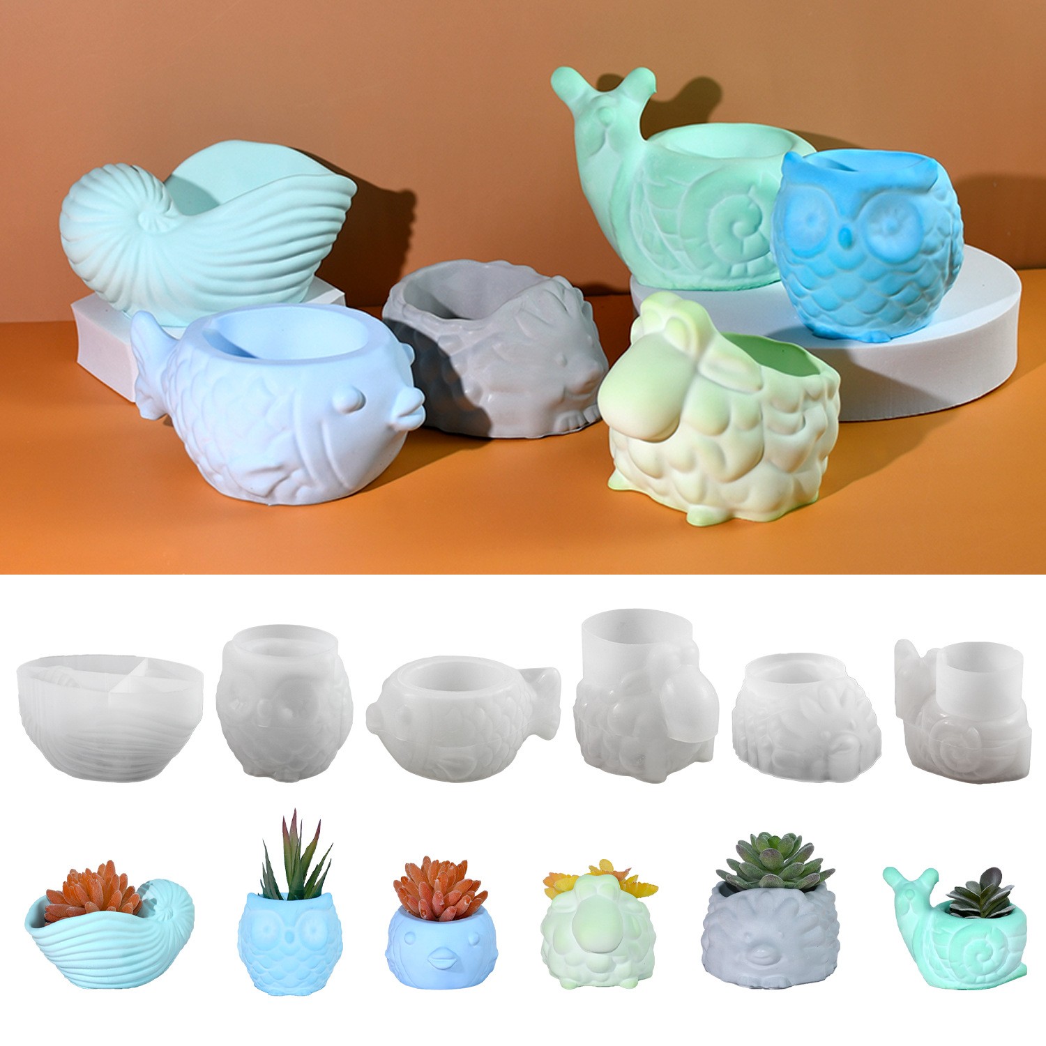 3D Animal Flower Pot Silicone  - 3D Printing Epoxy Resin ulasan dan harga