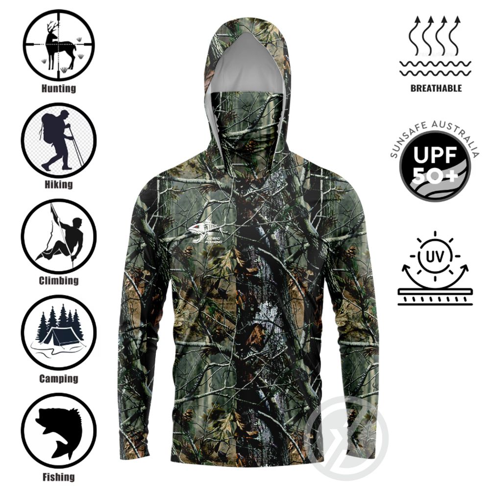 UPF50+ Hooded Fishing Shirt Bu - 3D Printing Jersey ulasan dan harga