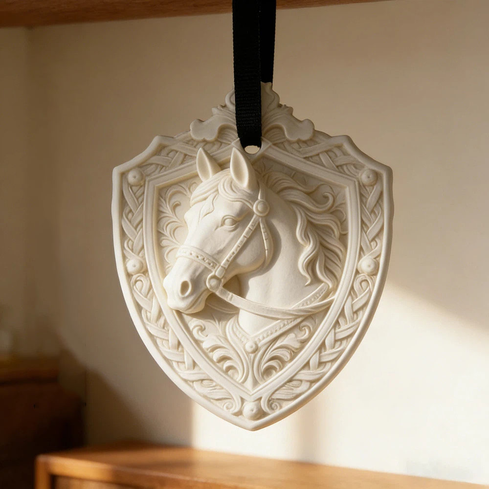 Vintage Horse Head Shield Reli - 3D Printing Epoxy Resin ulasan dan harga
