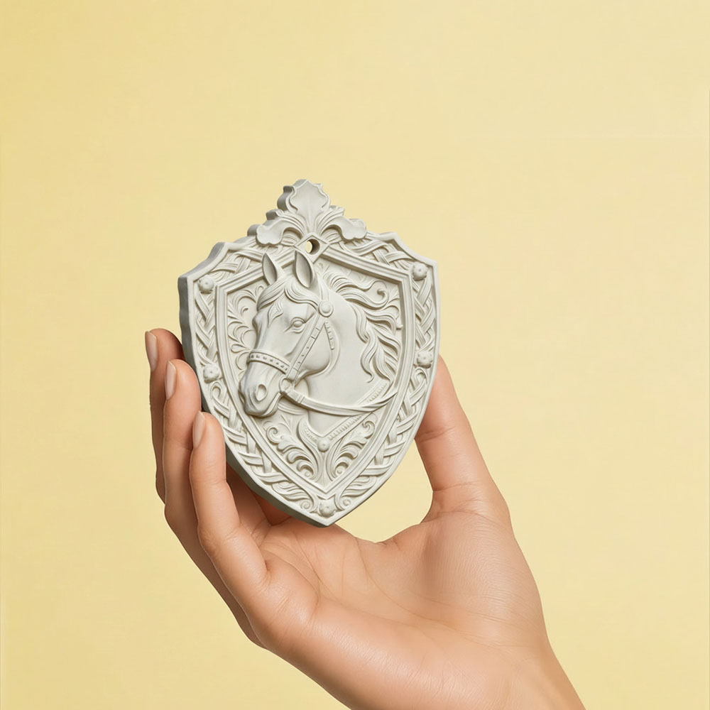 Vintage Horse Head Shield Reli - 3D Printing Epoxy Resin ulasan dan harga
