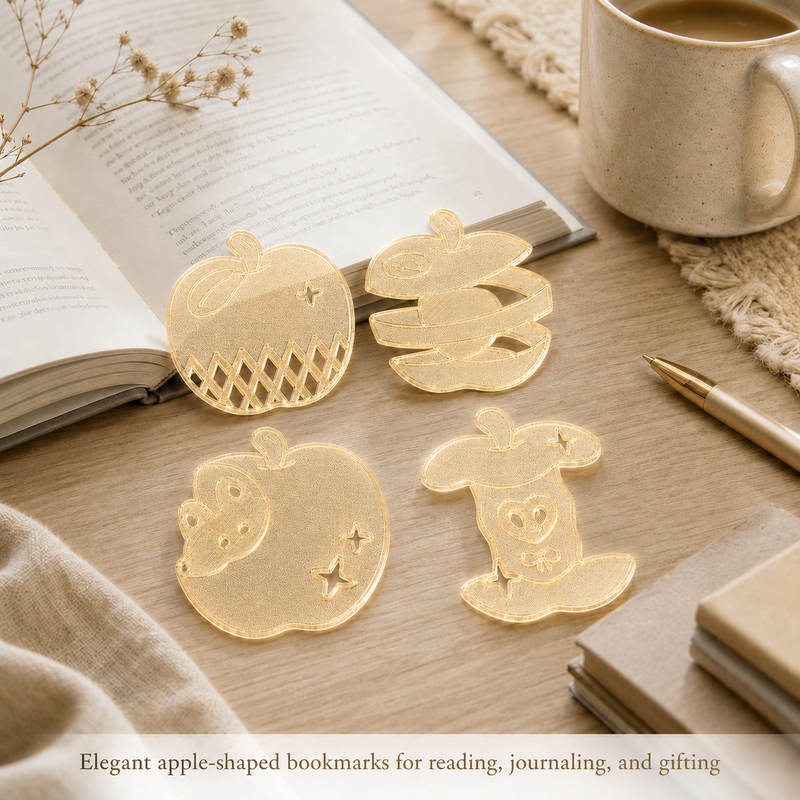 4Pcs/set Cute Apple Bookmarks  - 3D Printing Journal ulasan dan harga