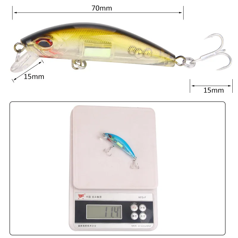 3D Eyes Luminous Minnow Fishin - 3D Printing Lure ulasan dan harga