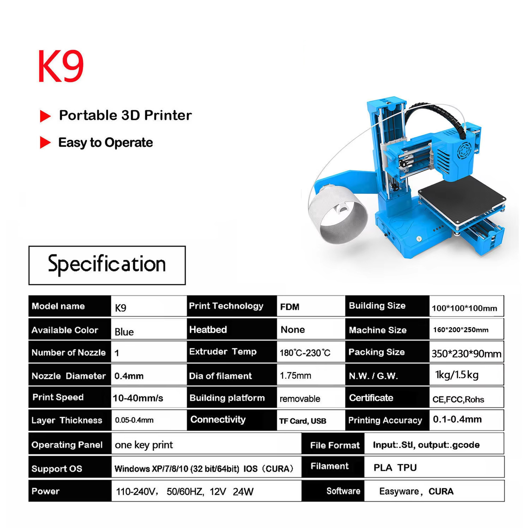 New K9 Modular Portable 3D Pri - 3D Printing Software ulasan dan harga