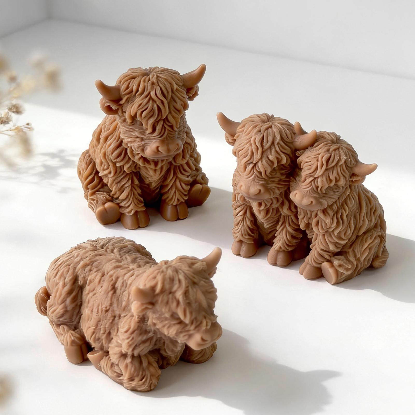 Highland Cow Silicone Mold Reu - 3D Printing Epoxy Resin ulasan dan harga