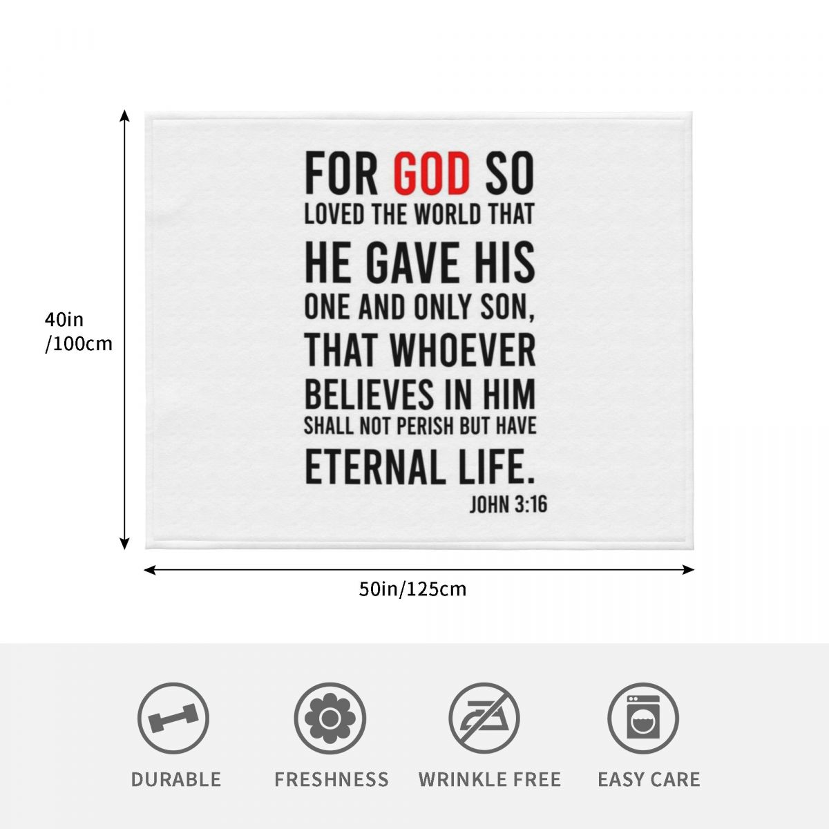 John 3:16 Bible Verse Throw Bl - 3D Printing Verse ulasan dan harga