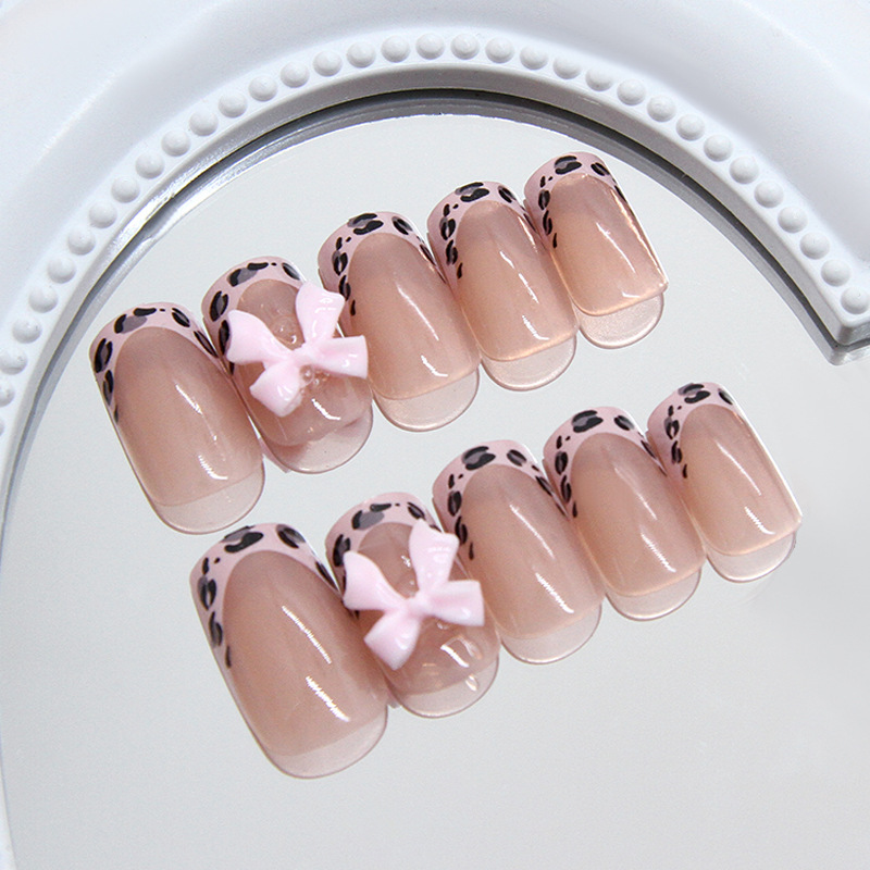 Pink Leopard Print French Tip  - 3D Printing Abs ulasan dan harga