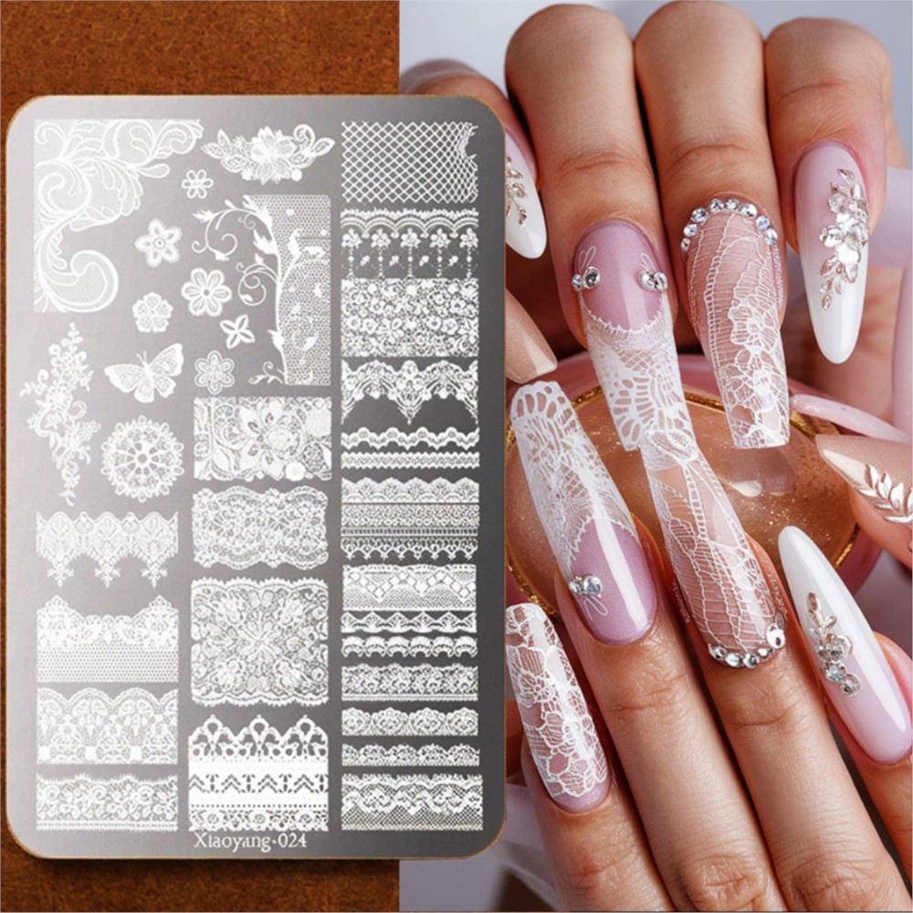 9*15cm 3D Lace Butterfly Nail  - 3D Printing Stainless Steel ulasan dan harga