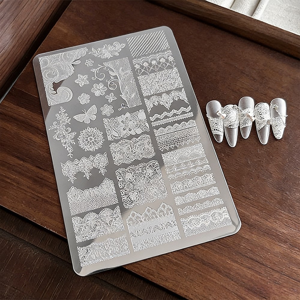 9*15cm 3D Lace Butterfly Nail  - 3D Printing Stainless Steel ulasan dan harga