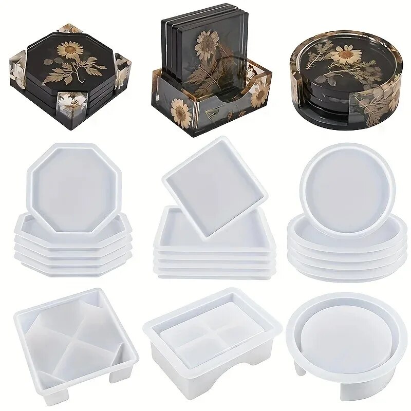 Coaster Resin Molds Set Includ - 3D Printing Epoxy Resin ulasan dan harga