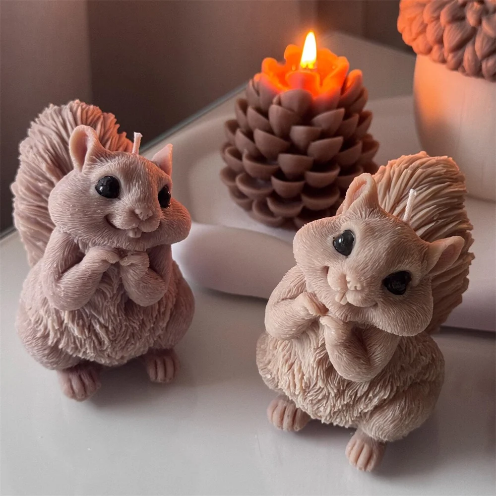 Cute Squirrel Candle Silicone  - 3D Printing Epoxy Resin ulasan dan harga