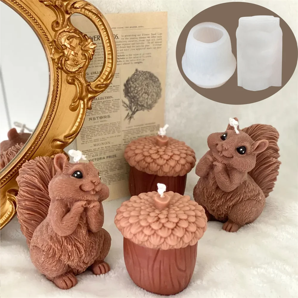 Cute Squirrel Candle Silicone  - 3D Printing Epoxy Resin ulasan dan harga
