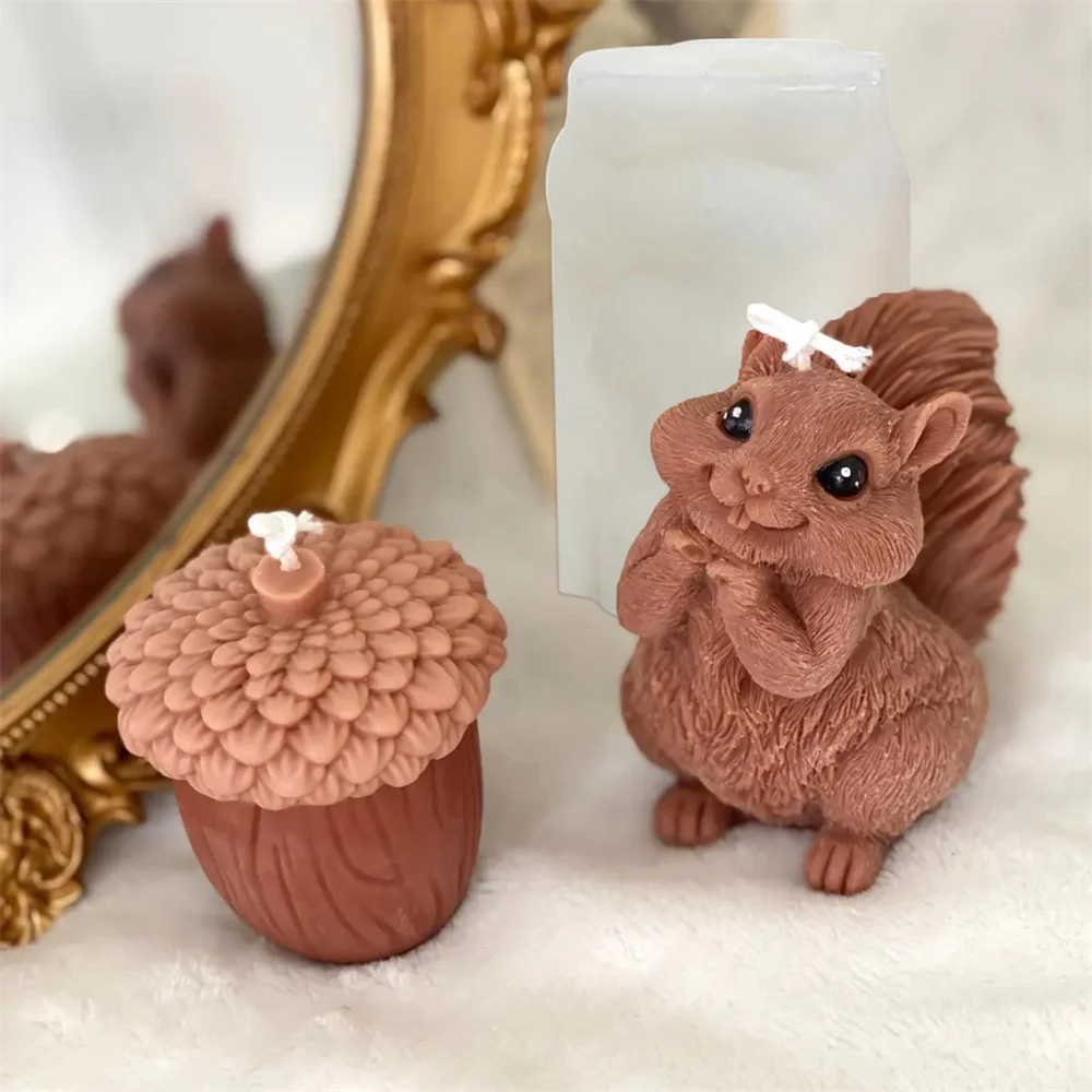 Cute Squirrel Candle Silicone  - 3D Printing Epoxy Resin ulasan dan harga