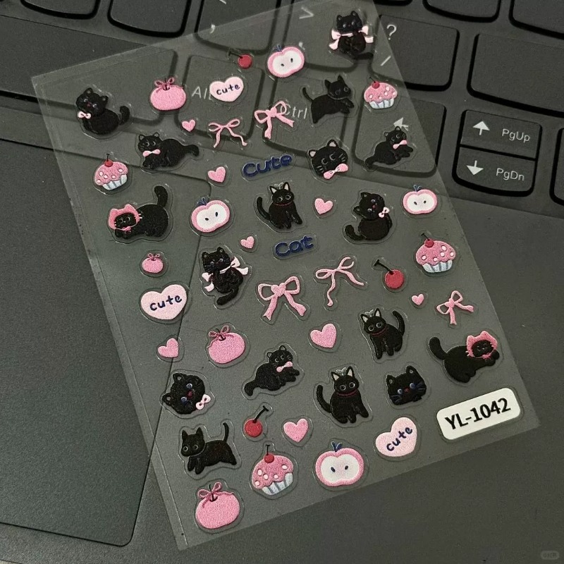 Cute Cartoon Bow Black Cat 3D  - 3D Printing Epoxy Resin ulasan dan harga
