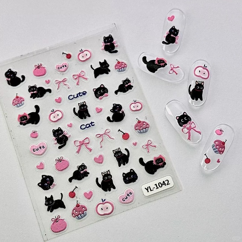 Cute Cartoon Bow Black Cat 3D  - 3D Printing Epoxy Resin ulasan dan harga